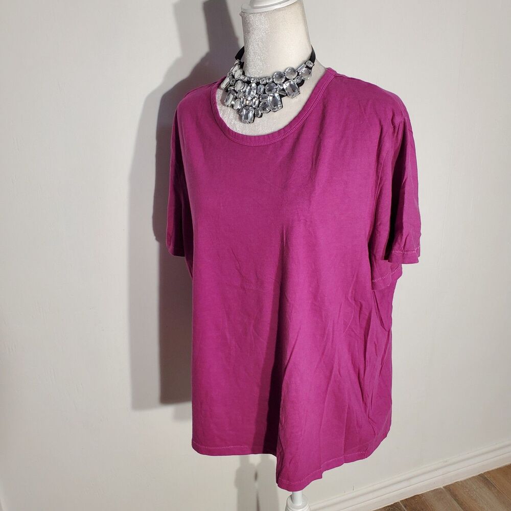 GAP BASIC TOP PINK SHORT SLEEVE COTTON SIZE 2X